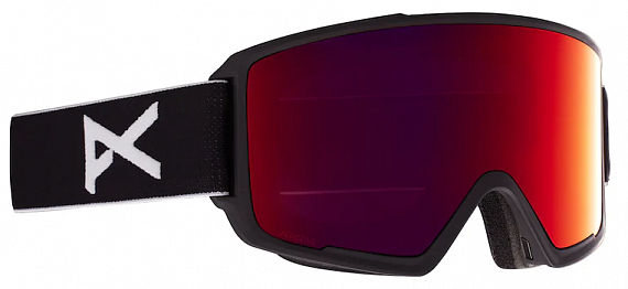 Горнолыжная маска Anon M3 MFI W/SPR Black/Prcv Sun Red - Фото 1 большая