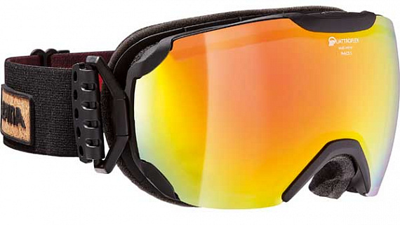 Горнолыжная маска Alpina Pheos S QMM Black/Black-Red (Lumberjack) - Фото 1 большая