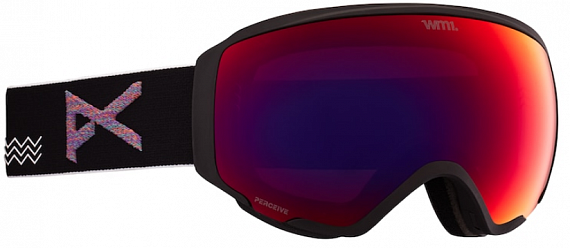 Горнолыжная маска женская Anon Wm1 Mfi W/Spr Waves/Prcv Sun Red - Фото 1 большая