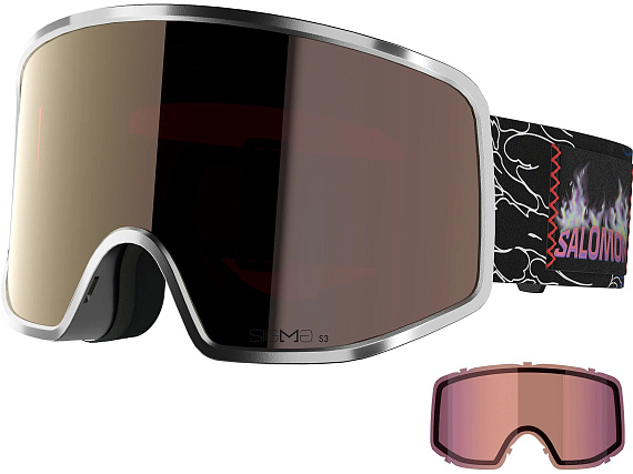 Горнолыжная маска Salomon Sentry Pro Sigma Silver/Gun Metal/Light Blue - Фото 2 большая