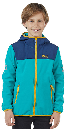 Куртка детская Jack Wolfskin Fourwinds Green Ocean - Фото 4 большая