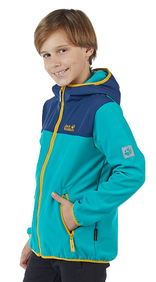 Куртка детская Jack Wolfskin Fourwinds Green Ocean - Фото 5 большая