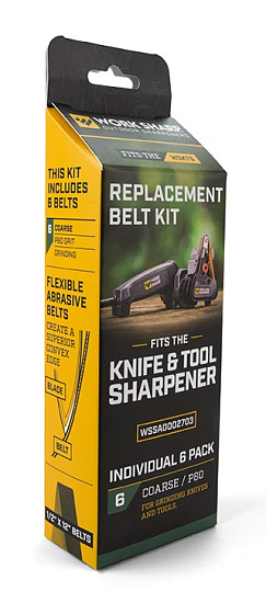Набор сменных ремней Coarse (80 Grit) для электроточилки Work Sharp Knife&Tool Sharpener  - Фото 1 большая