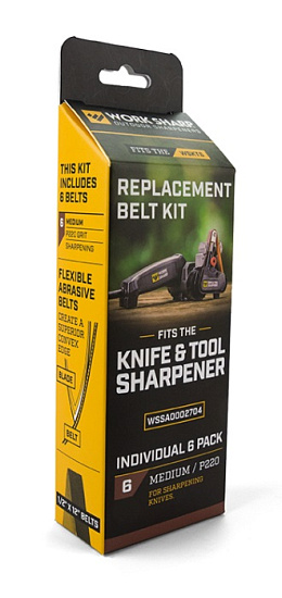 Набор сменных ремней Medium (220 Grit) для электроточилки Work Sharp Knife&Tool Sharpener  - Фото 1 большая