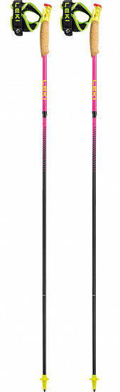 Палки Leki Ultratrail FX.One Superlite Neonpink/Neonyellow/Naturalcarbon - Фото 1 большая