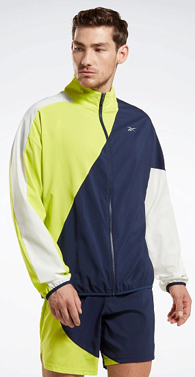 Куртка мужская Reebok Running Woven Wind Jkt Темно-Синий - Фото 2 большая