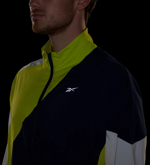 Куртка мужская Reebok Running Woven Wind Jkt Темно-Синий - Фото 6 большая