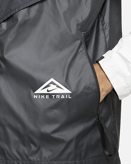 Куртка мужская Nike Windrunner Trail Black/Dark Smoke Grey/White - Фото 6 большая