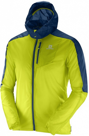 Куртка мужская Salomon Fast Wing Hoodie Lime Punch/Vi - Фото 1 большая
