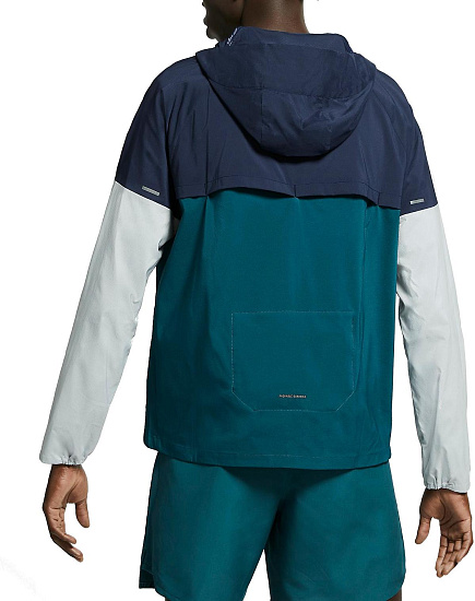 Куртка мужская Nike Windrunner Obsidian/Dark Teal Green/Chlorine Blue - Фото 2 большая