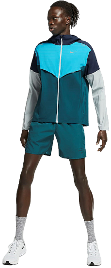 Куртка мужская Nike Windrunner Obsidian/Dark Teal Green/Chlorine Blue - Фото 3 большая