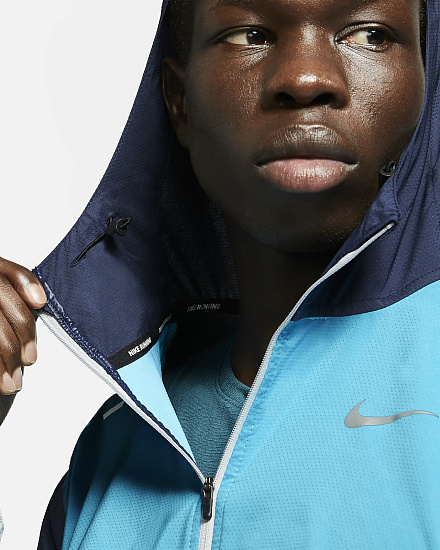 Куртка мужская Nike Windrunner Obsidian/Dark Teal Green/Chlorine Blue - Фото 6 большая