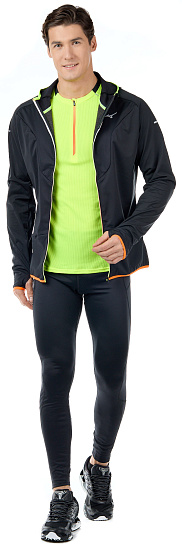 Куртка мужская Mizuno Hybrid BT Hoodie Чер - Фото 3 большая