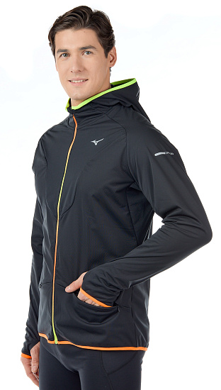 Куртка мужская Mizuno Hybrid BT Hoodie Чер - Фото 5 большая