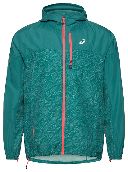 Куртка мужская ASICS Fujitrail Packable Rainy Lake/White Sage (Aop) - Фото 1 большая