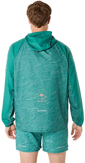 Куртка мужская ASICS Fujitrail Packable Rainy Lake/White Sage (Aop) - Фото 4 большая