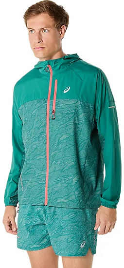 Куртка мужская ASICS Fujitrail Packable Rainy Lake/White Sage (Aop) - Фото 5 большая