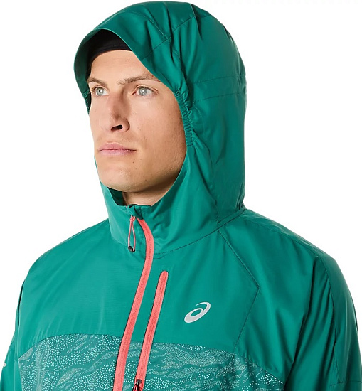 Куртка мужская ASICS Fujitrail Packable Rainy Lake/White Sage (Aop) - Фото 12 большая