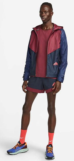 Куртка мужская Nike Windrunner Trail Dark Beetroot/Dark Obsidian/Midnight Navy/Fusion Red - Фото 2 большая