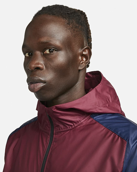 Куртка мужская Nike Windrunner Trail Dark Beetroot/Dark Obsidian/Midnight Navy/Fusion Red - Фото 3 большая