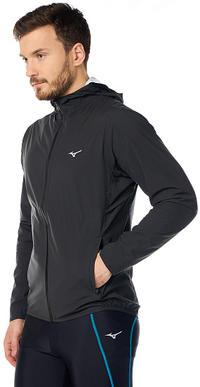 Куртка мужская Mizuno Waterproof 20K ER Чер - Фото 3 большая