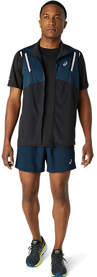 Жилет мужской ASICS Lite-Show French Blue Heather/Performance Black - Фото 2 большая