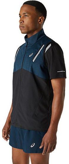 Жилет мужской ASICS Lite-Show French Blue Heather/Performance Black - Фото 3 большая