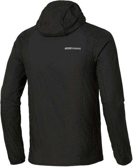 Куртка мужская Mizuno Tech Light Hooded Black - Фото 2 большая