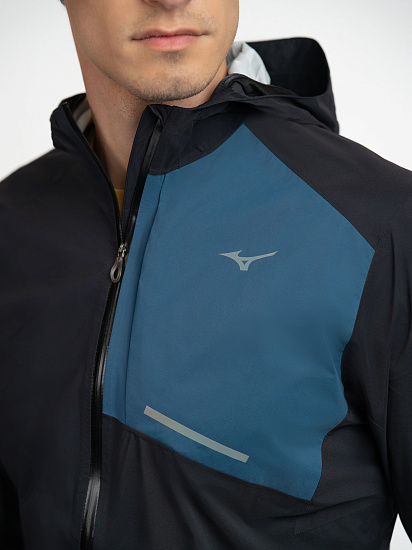 Куртка мужская Mizuno Waterproof 20K Er Black - Фото 10 большая
