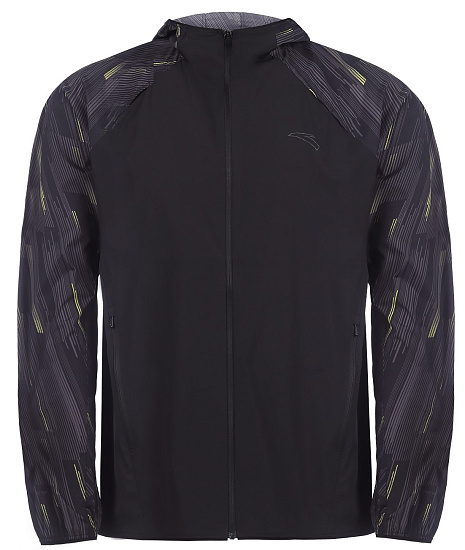 Куртка мужская Anta Advanced Running Black/Allover Print - Фото 1 большая