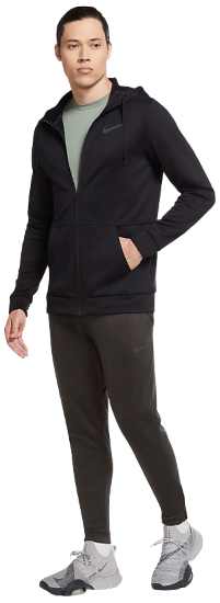 Пулон мужской Nike Therma Full-Zip Training Hoodie Black/Black - Фото 2 большая