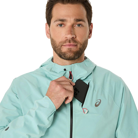 Куртка мужская ASICS Metarun Waterproof Saxon Green/Light Ube - Фото 4 большая