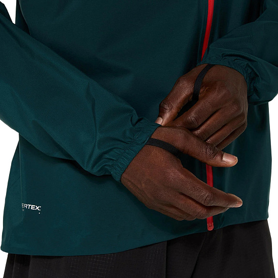 Куртка мужская ASICS Fujitrail Elite Waterproof Saxon Green/Light Ube - Фото 6 большая