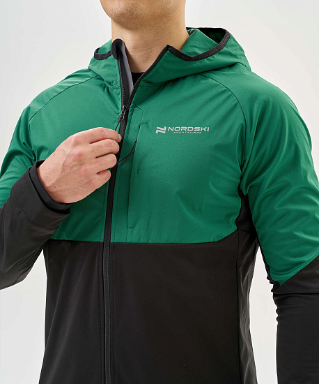 Куртка мужская Nordski Pro Tour Hood Alpine Green/Black - Фото 3 большая