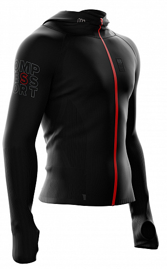 Куртка мужская Compessport Seamless Woodpulp Black - Фото 1 большая
