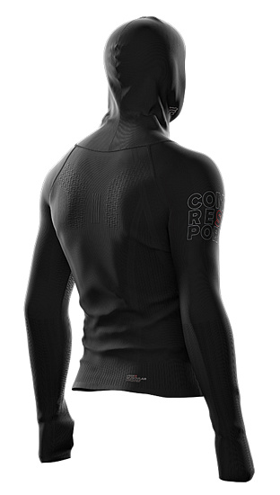 Куртка мужская Compessport Seamless Woodpulp Black - Фото 8 большая