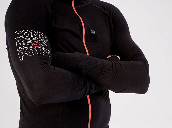 Куртка мужская Compessport Seamless Woodpulp Black - Фото 10 большая