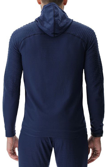 Куртка мужская UYN Run Fit Ow Hooded Full Zip Dress Blue - Фото 2 большая