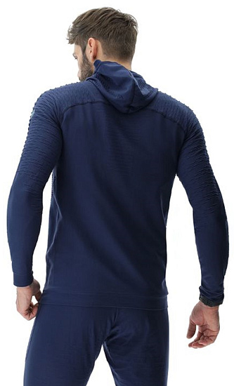 Куртка мужская UYN Run Fit Ow Hooded Full Zip Dress Blue - Фото 6 большая