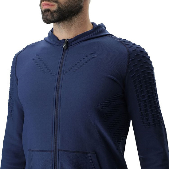 Куртка мужская UYN Run Fit Ow Hooded Full Zip Dress Blue - Фото 9 большая