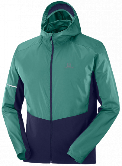 Куртка мужская Salomon Agile Fz Hoodie Pacific/Night Sky - Фото 1 большая