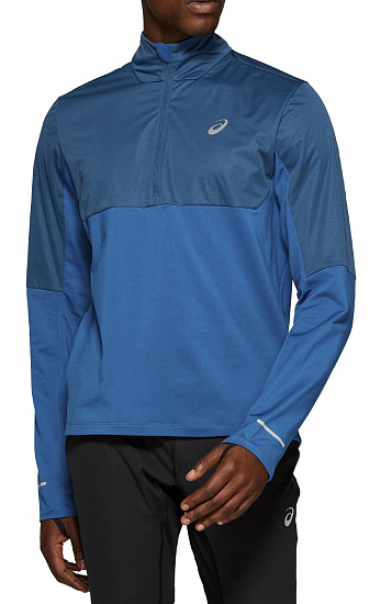 Куртка мужская ASICS Windblock 1/2 Zip Mako BlueDeep Sapphire - Фото 1 большая