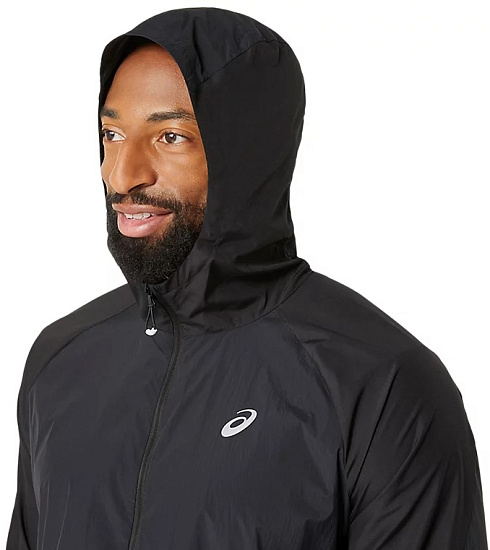 Куртка мужская ASICS Road Packable Black - Фото 5 большая