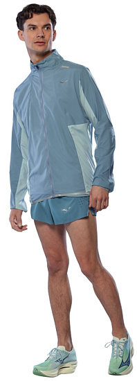 Куртка мужская Mizuno Tech Light Citadel/Cloud Blue - Фото 3 большая