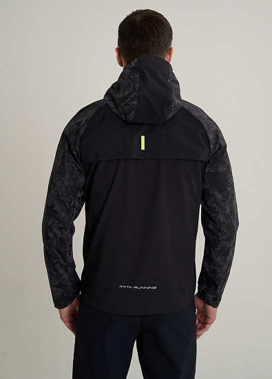 Куртка мужская Anta 852615601 Black/Allover Print - Фото 6 большая