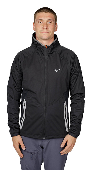 Куртка мужская Mizuno Static BT Softshell Hoodie Черный - Фото 8 большая