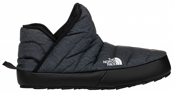 Тапки женские The North Face Thermoball Traction Bootie Phantom Grey Heather Print/TNF Black - Фото 1 большая