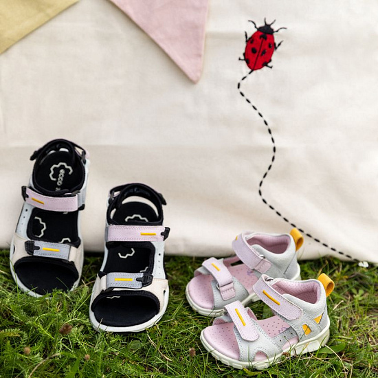 Сандалии детские Ecco X-Trinsic White/Black/Pink - Фото 11 большая