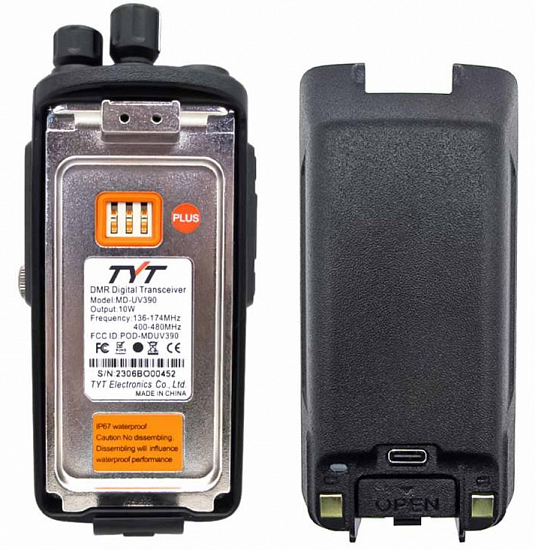 Портативная радиостанция TYT MD-UV390 10W AES 256 Type-C - Фото 5 большая