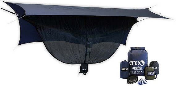 Набор гамак и тент ENO OneLink DoubleNest Navy/Olive - Фото 1 большая